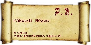 Pákozdi Mózes névjegykártya